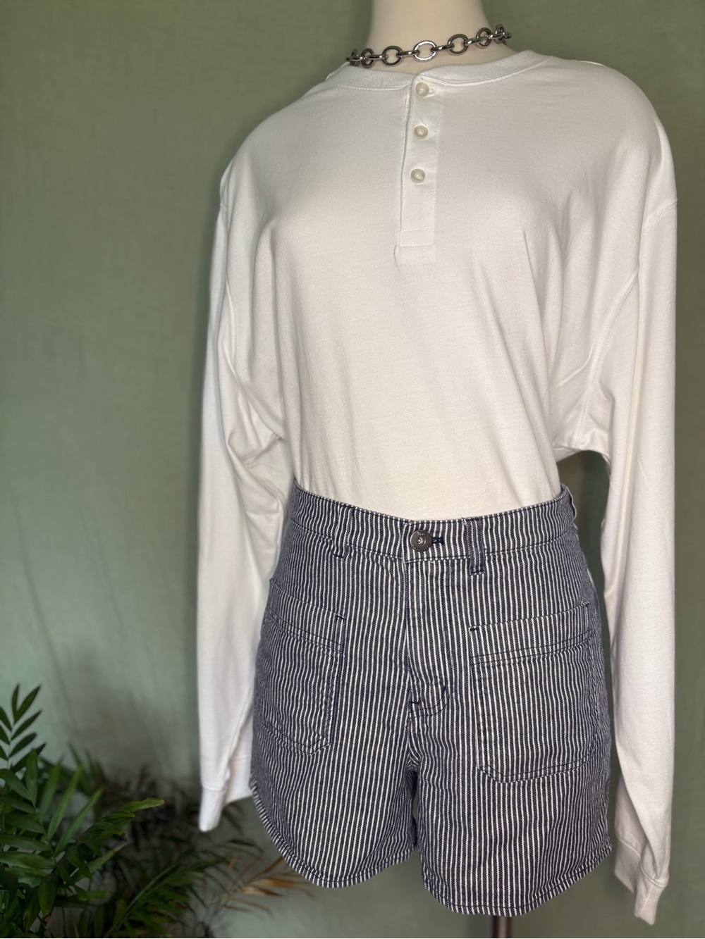 White Long-Sleeve Henley by Great Northwest Clothing Company 100% Cotton